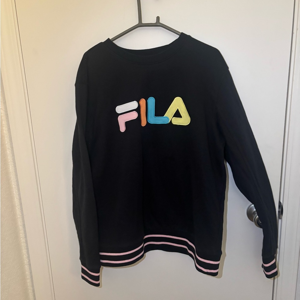 Fila Black Sweatshirt with Colorful Logo